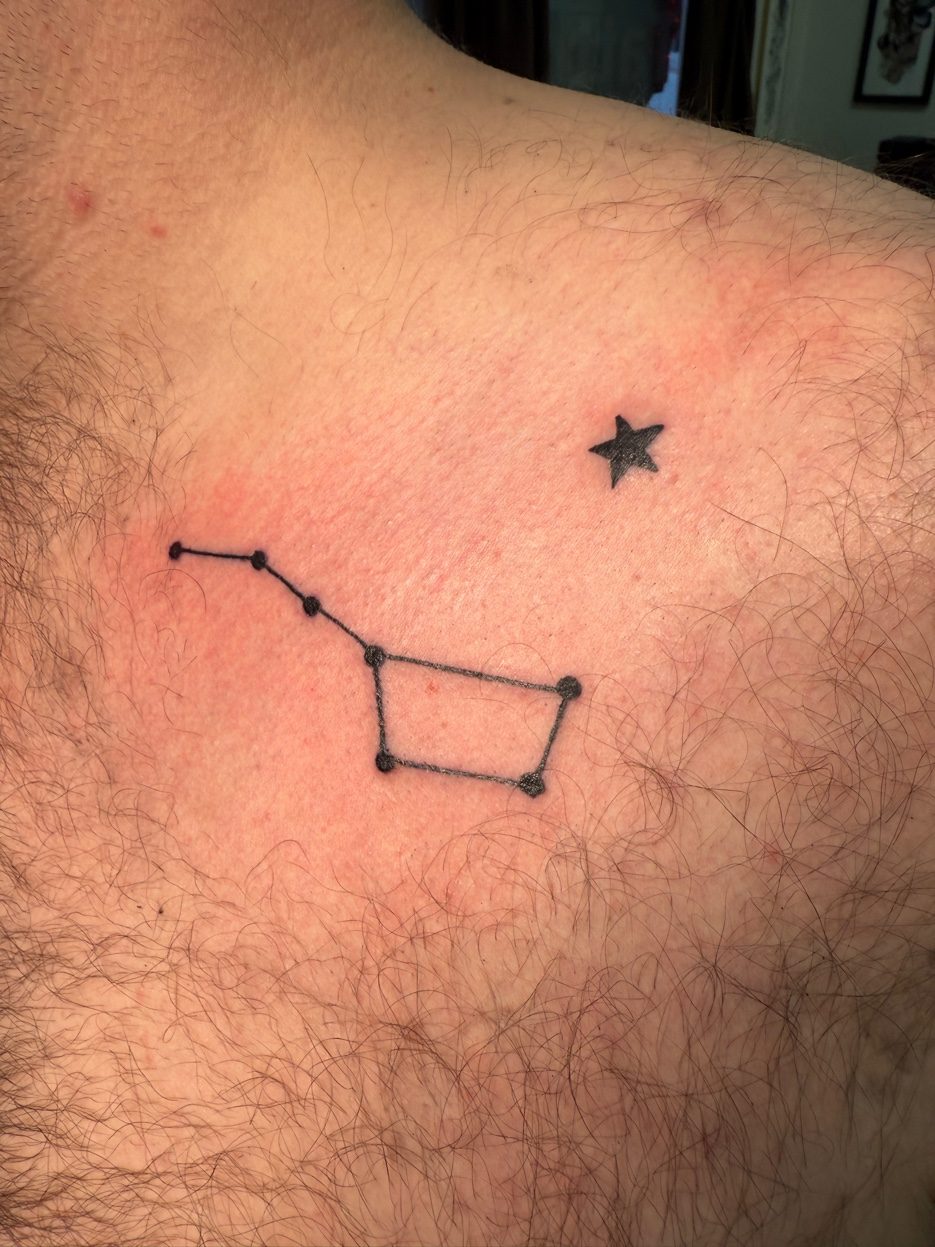 Big Dipper constellation fine line tattoo — Cade Bennett, AK Tattoo Anchorage Alaska